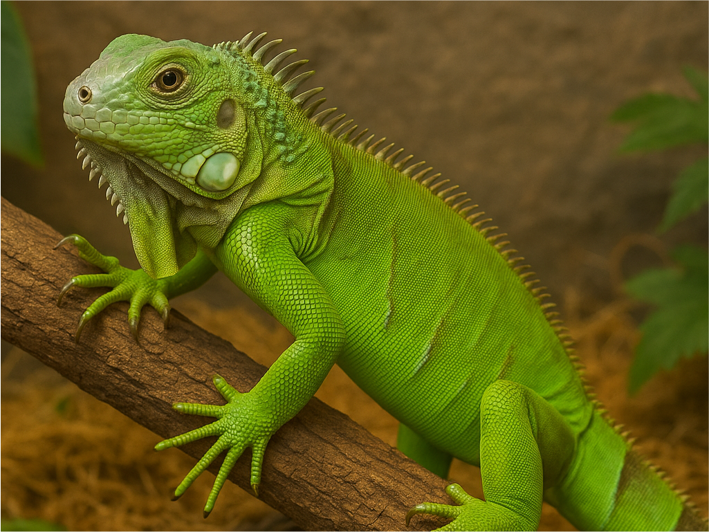 Iguana verde de mascota